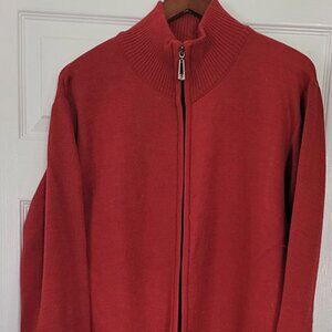 'Mister Rogers' Red Zip Cardigan